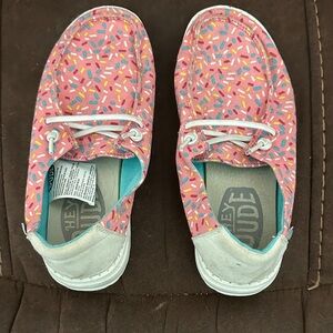 Hey Dude Kids' Pink Sprinkle Moccasins